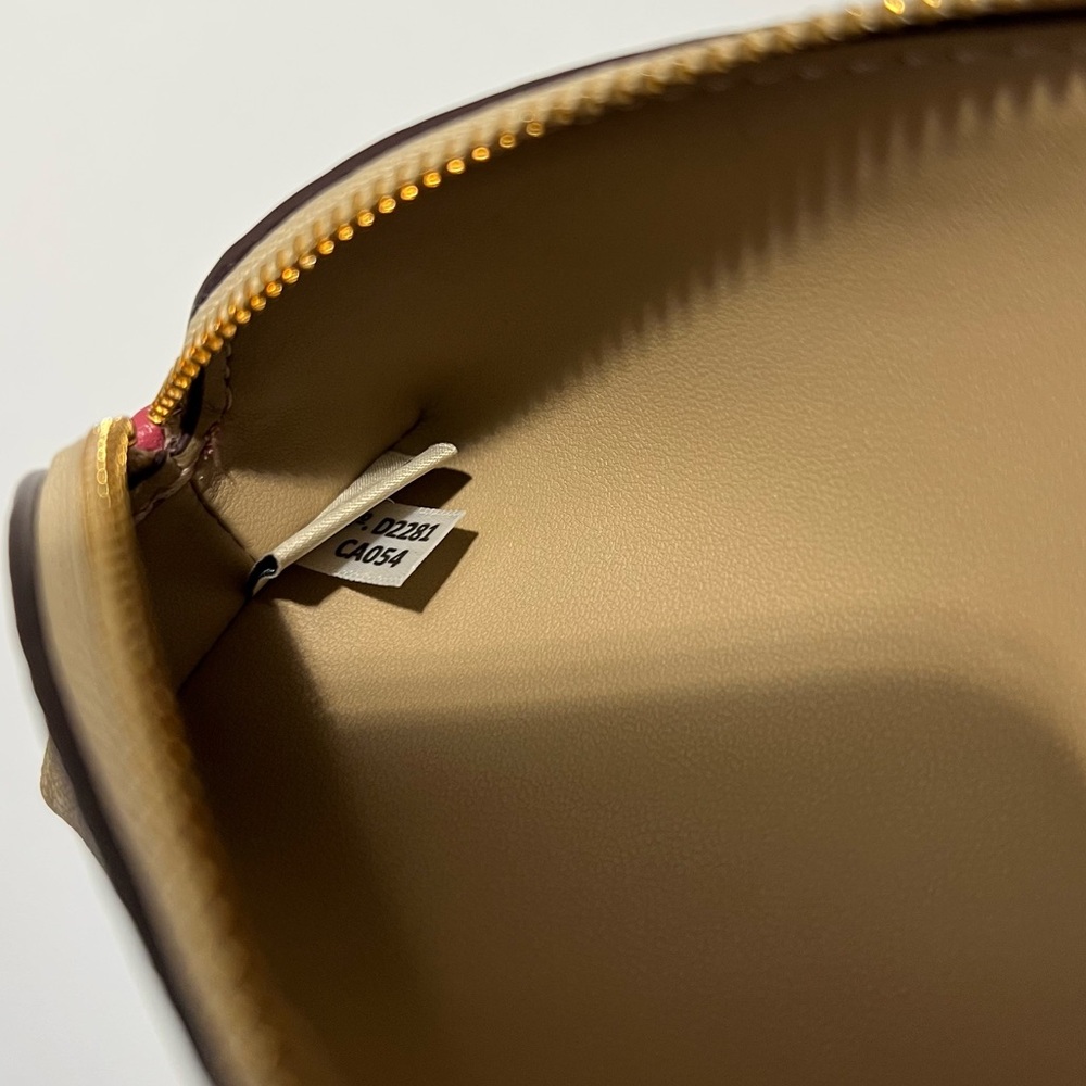 Coach Pencil Case In Signature Canvas with Stripe Heart Print - Picture 9 of 12